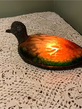 Duck Animal Night Light, Corded Electric Plug-In, Amber Glow, Brown/Gray